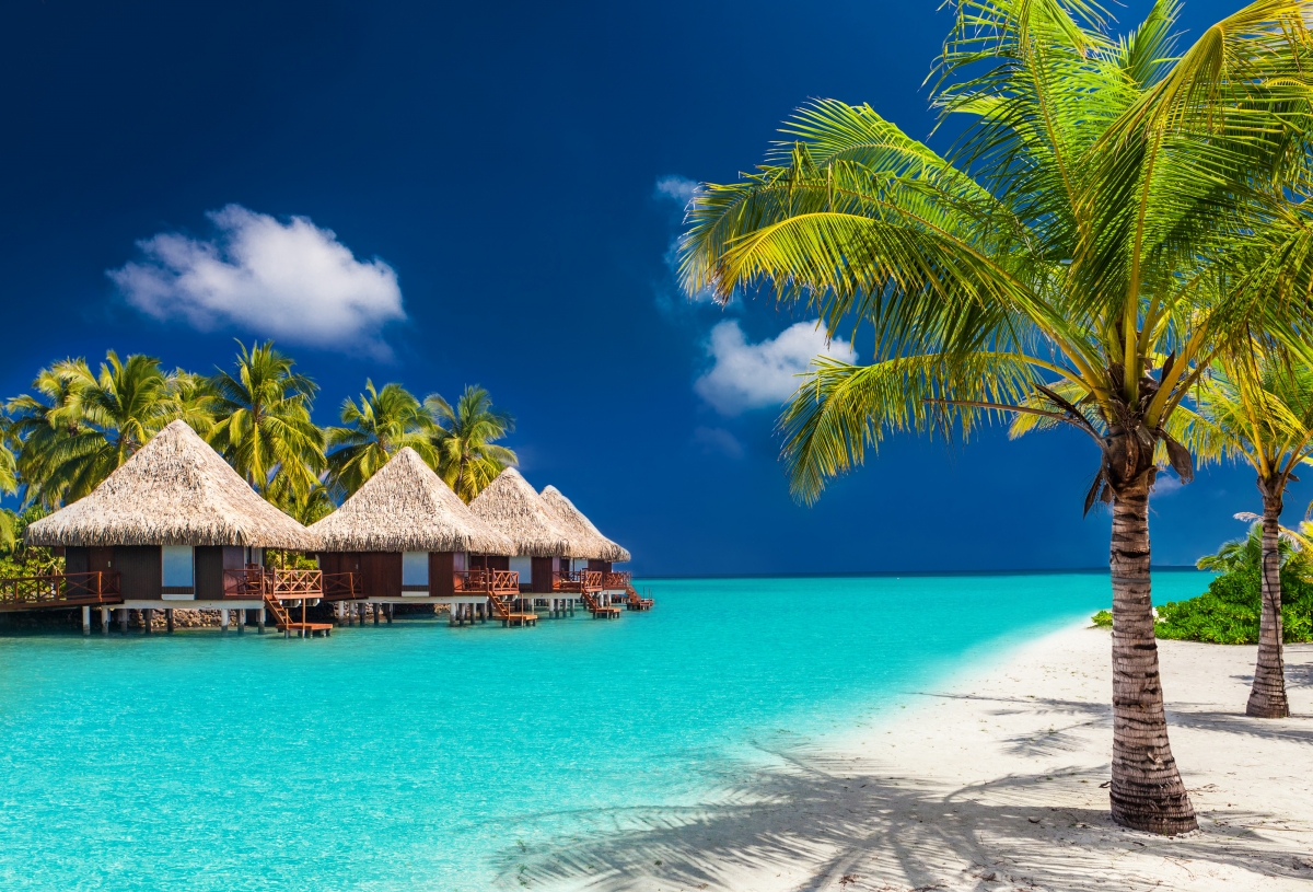 Maldives seaside scenery 4K wallpaper