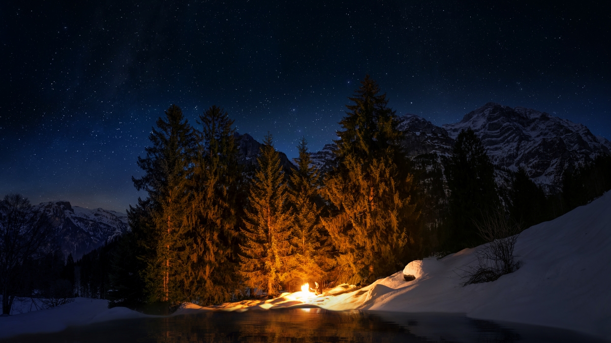 Wandering Campfire 4k Wallpaper