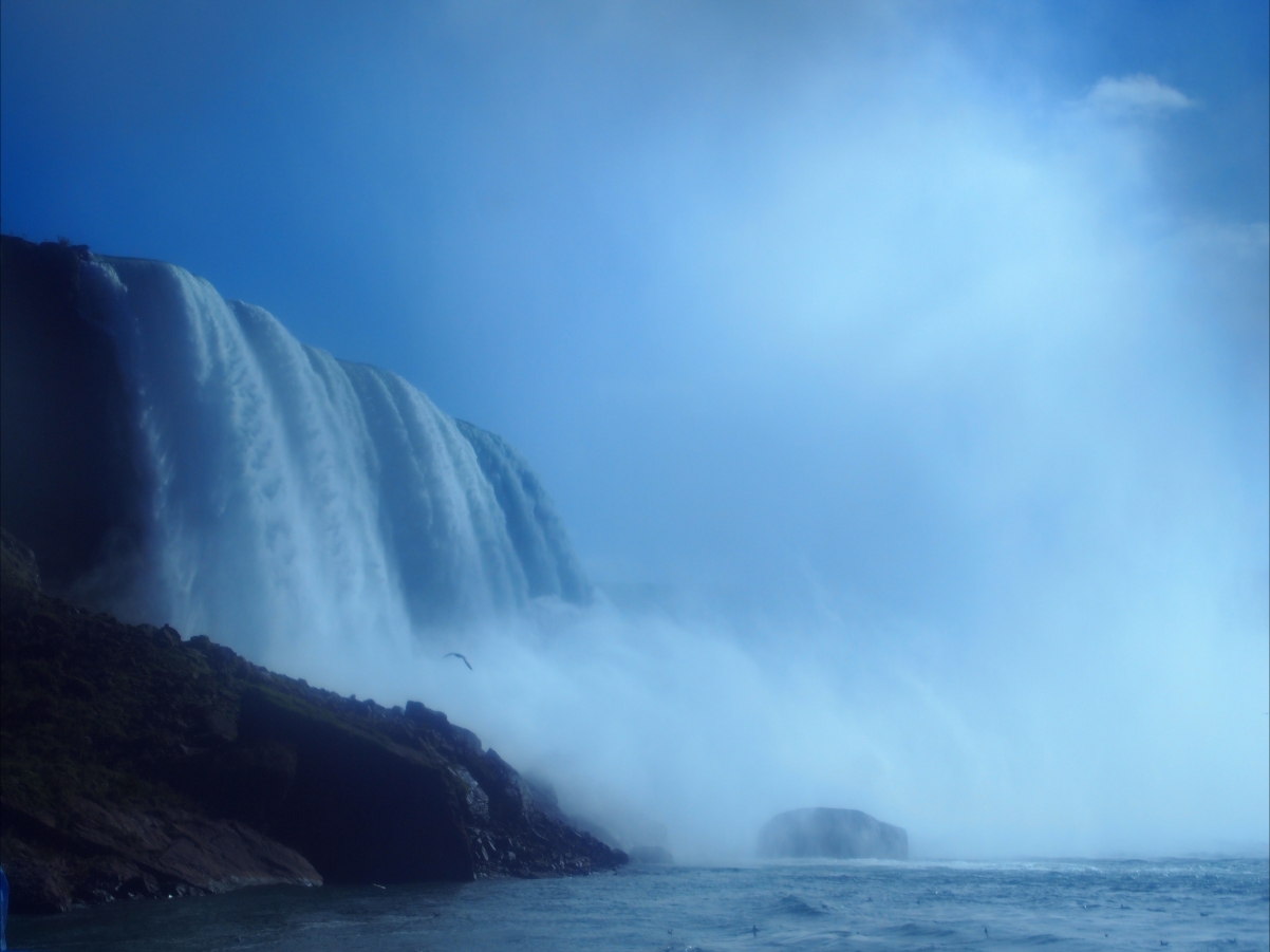 Niagara Falls under the blue sky