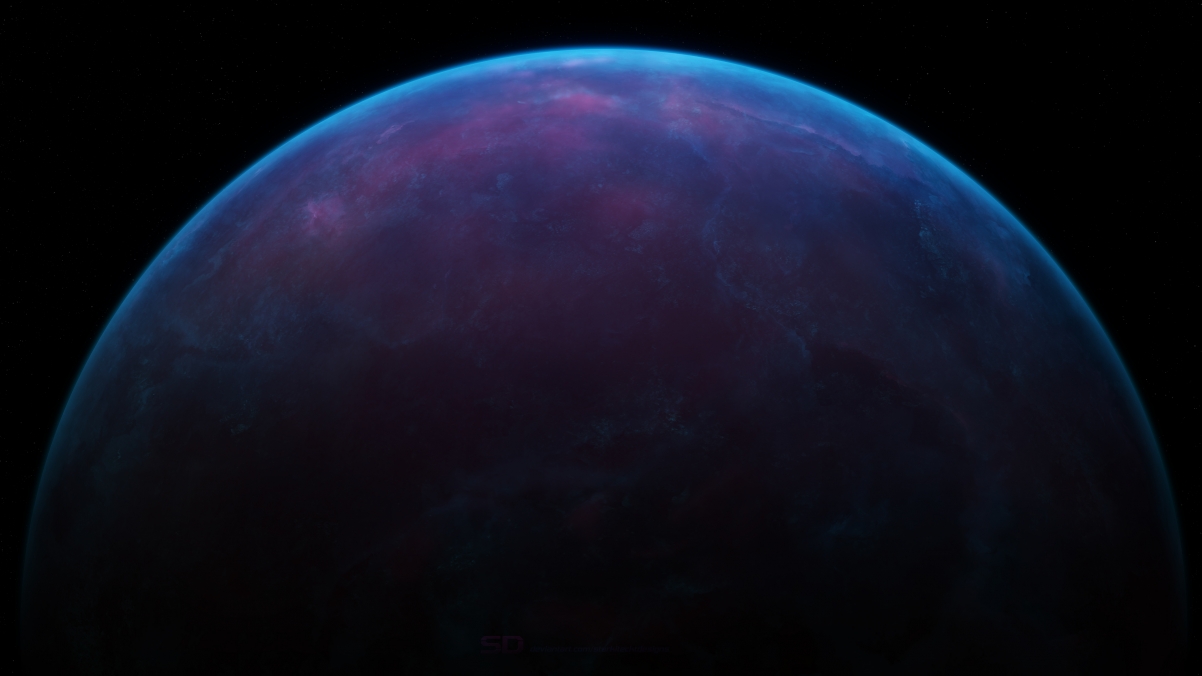 Blue planet starry sky 4k wallpaper