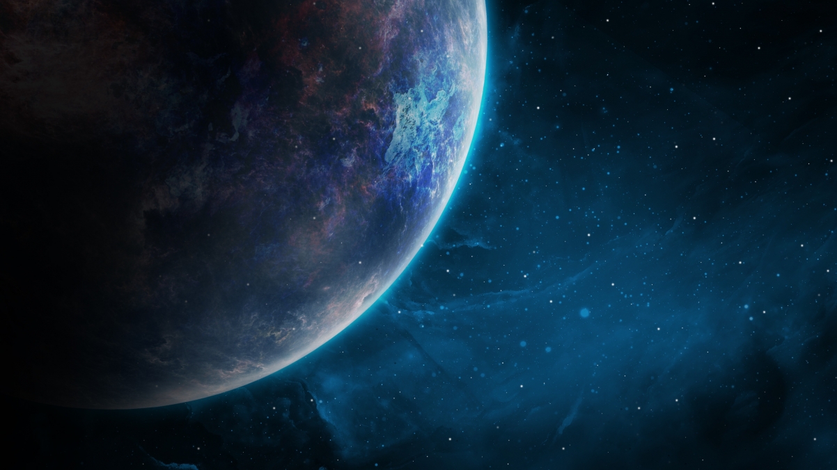 Space galaxy planet universe back
