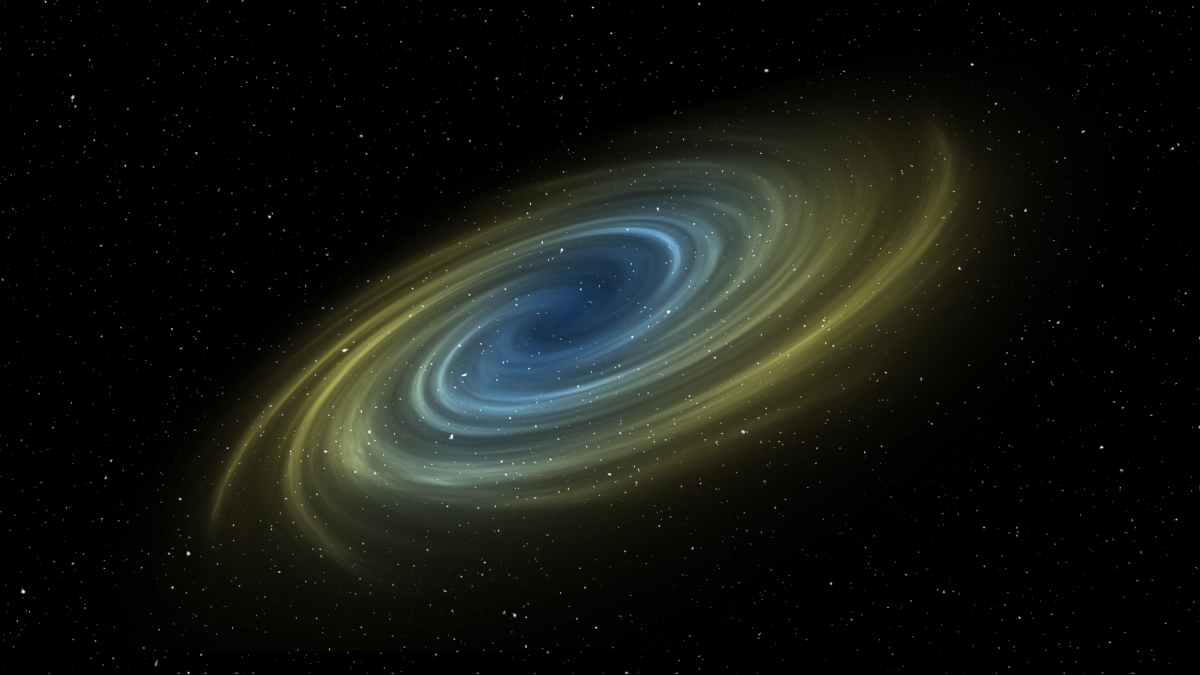 Space background spiral galaxy