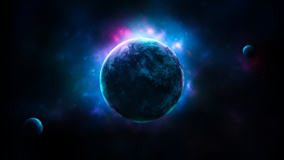 Huge planet starry sky 4K wallpaper