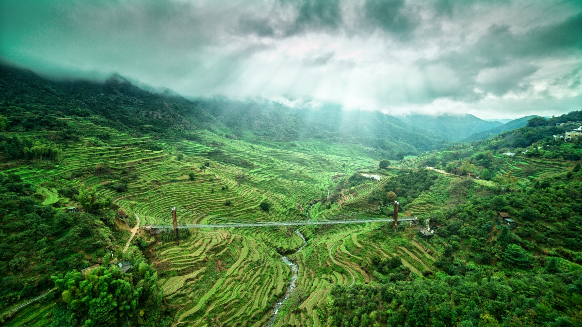 Huizhou terrace scenery 4k picture