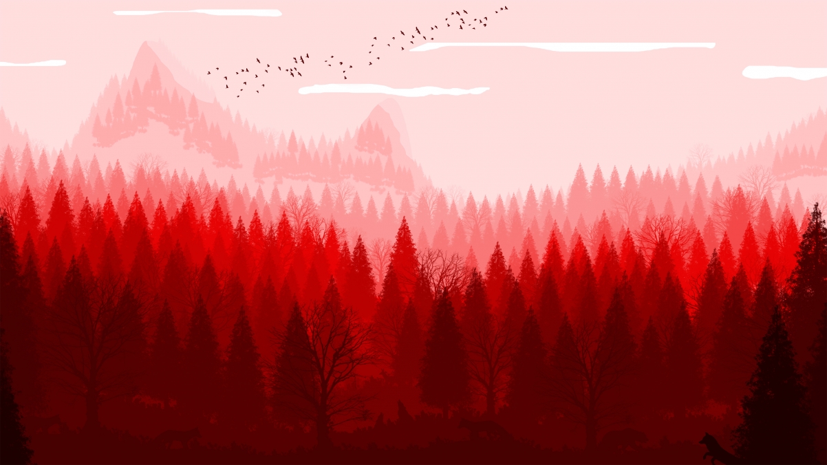 Red nature landscape 4k wallpaper