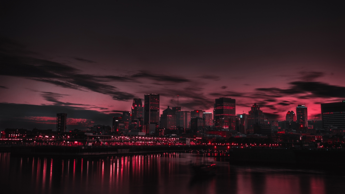 Red city landscape 4k wallpaper