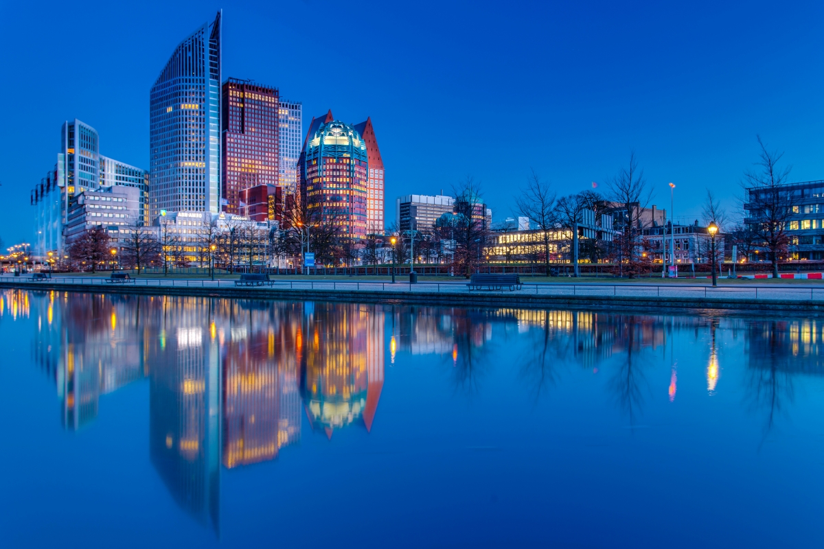 Dutch water night quay city