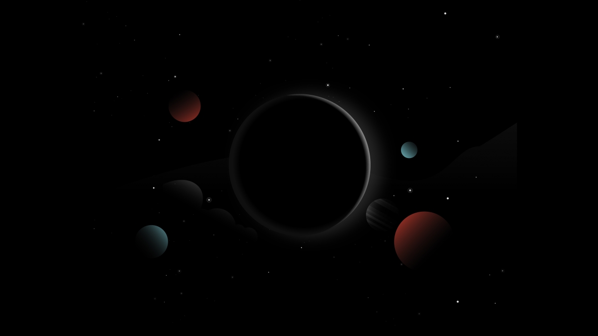 Planet Moon Sunlight Dark Star