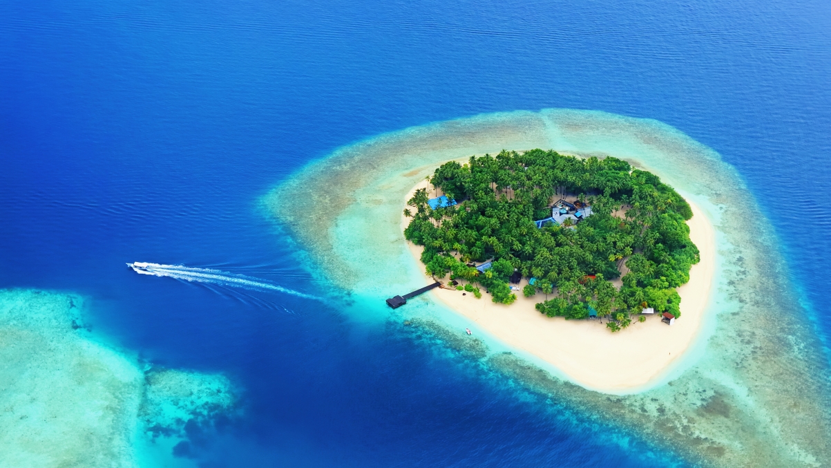 Ocean Island Landscape 5K Wallpaper