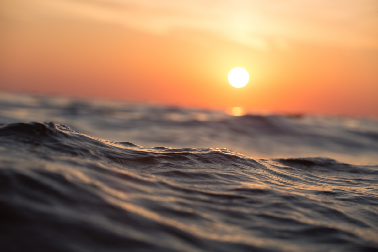 Beach sunrise dusk ocean sea
