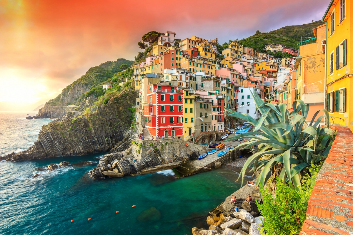 Coast rock boat in italy