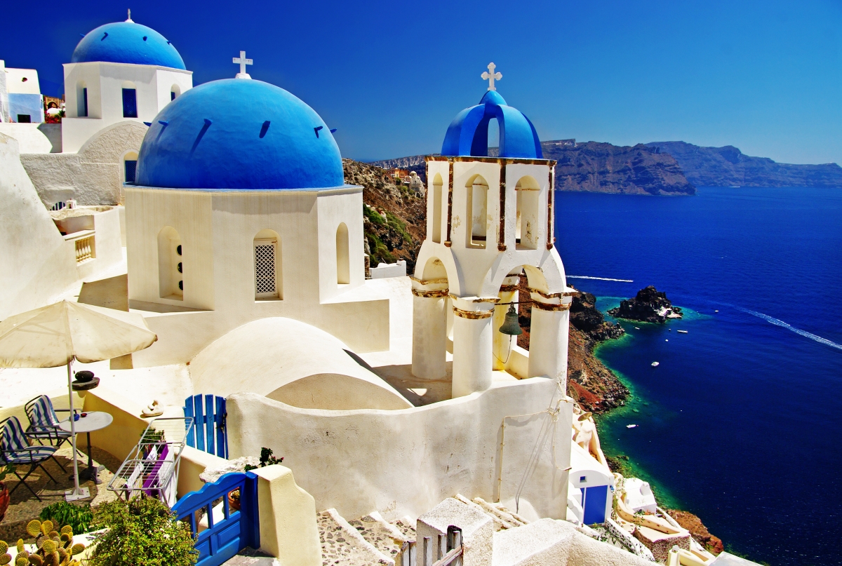 Sea, house, greece, santorini, wind