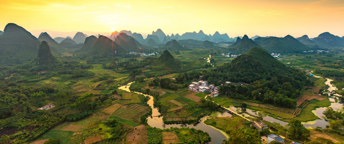 Guilin Yangshuo Cuiping Sunset 3440x1