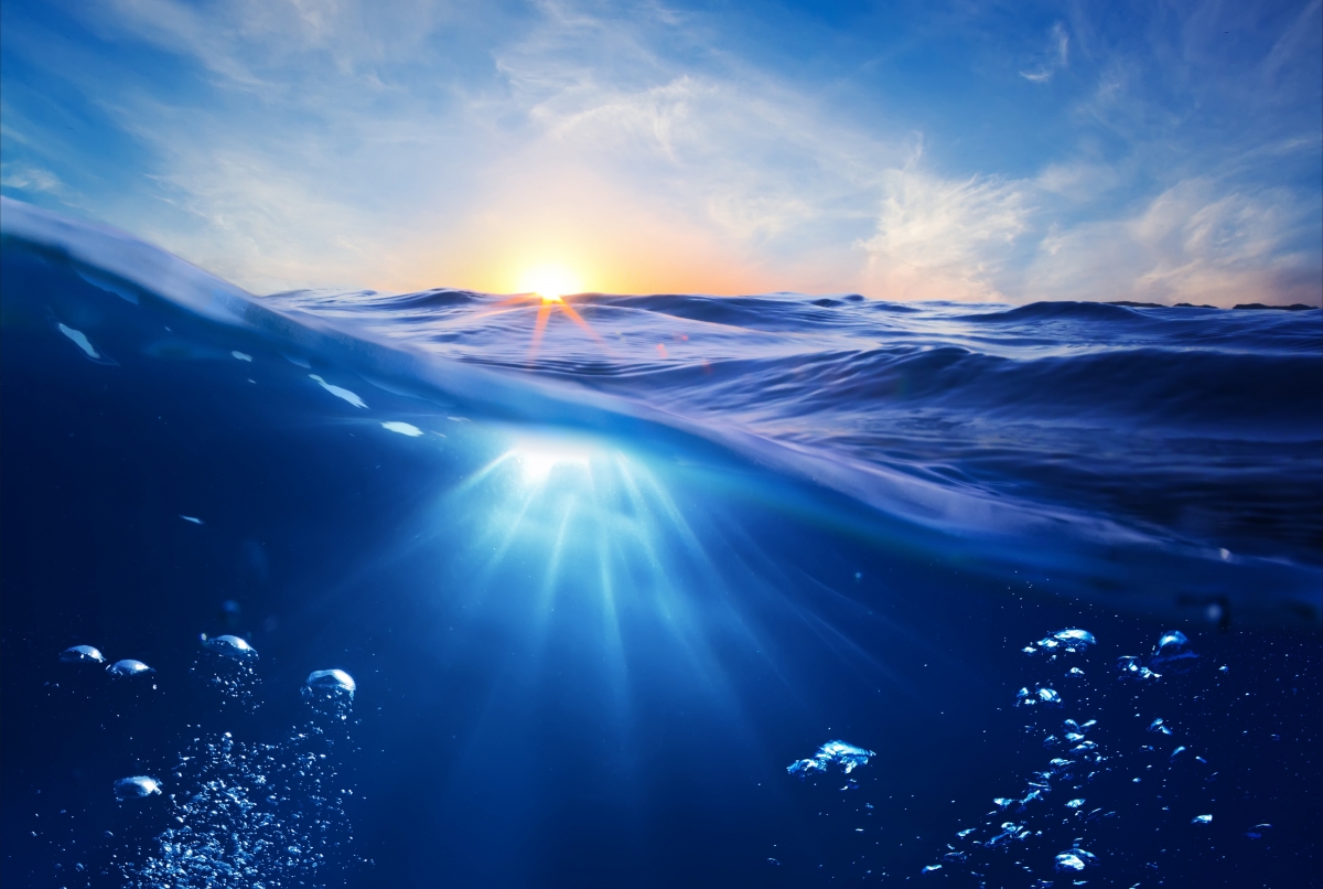 Light ocean sun underwater gas