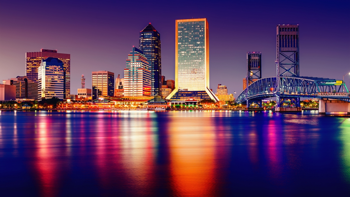 Florida city night view 4k wallpaper