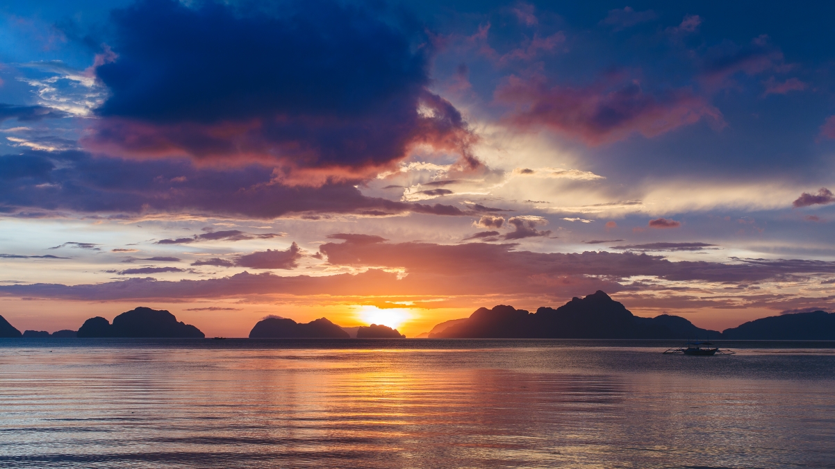 Sunset scenery of Palawan Island, Philippines