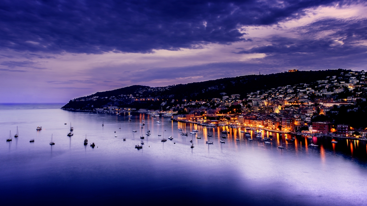 French blue coast sunset