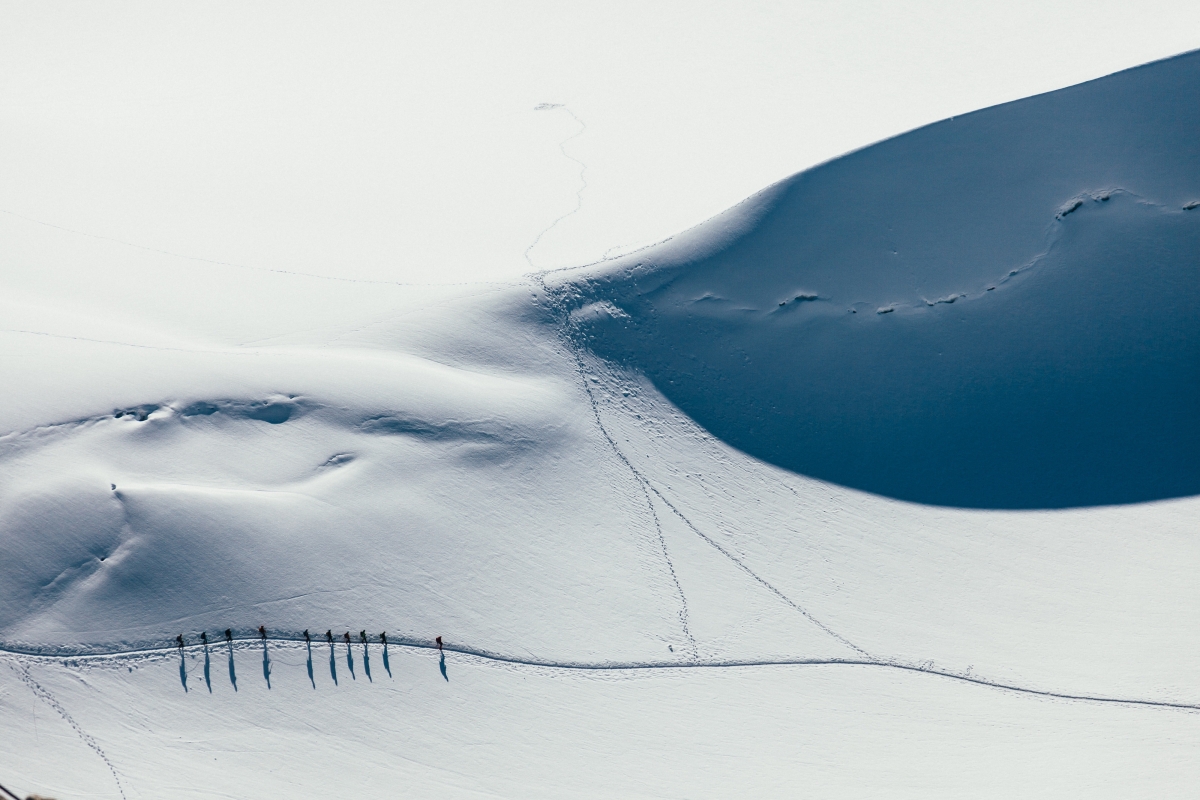 Winter snow hiking skiing