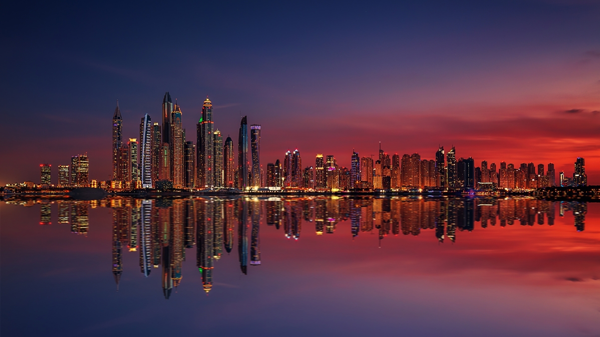 Dubai Marina Sunset City Night Wind