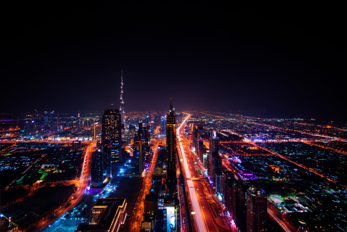 Dubai skyscraper city dubai night