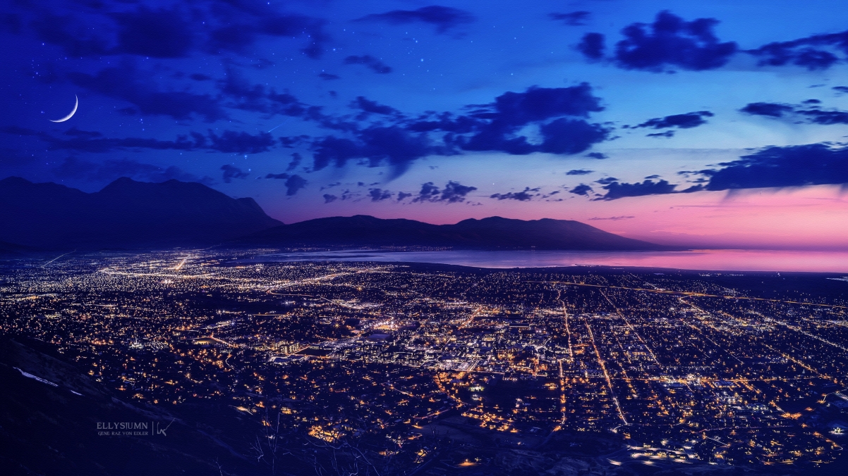 City of Lights Landscape 4K HD Wallpaper