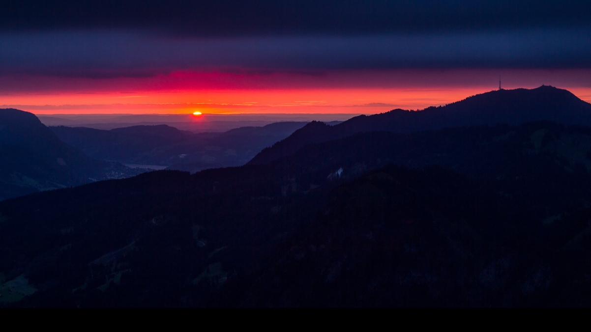 Mountain sunset in Bavaria, Germany
