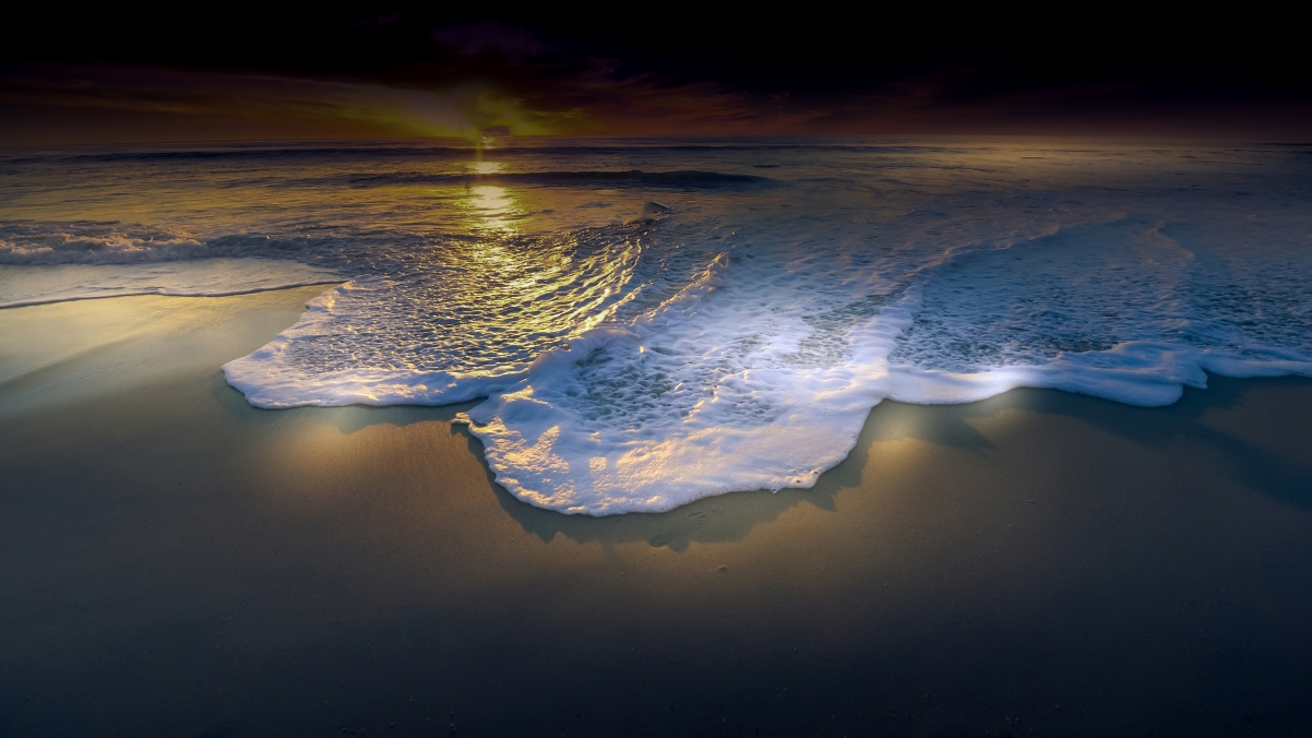 Sea, waves, tide, 4k landscape wall