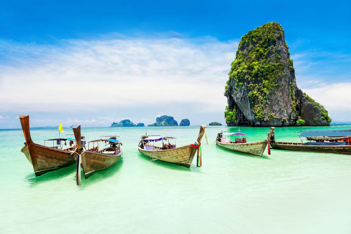 Sea rock canoe 4k landscape