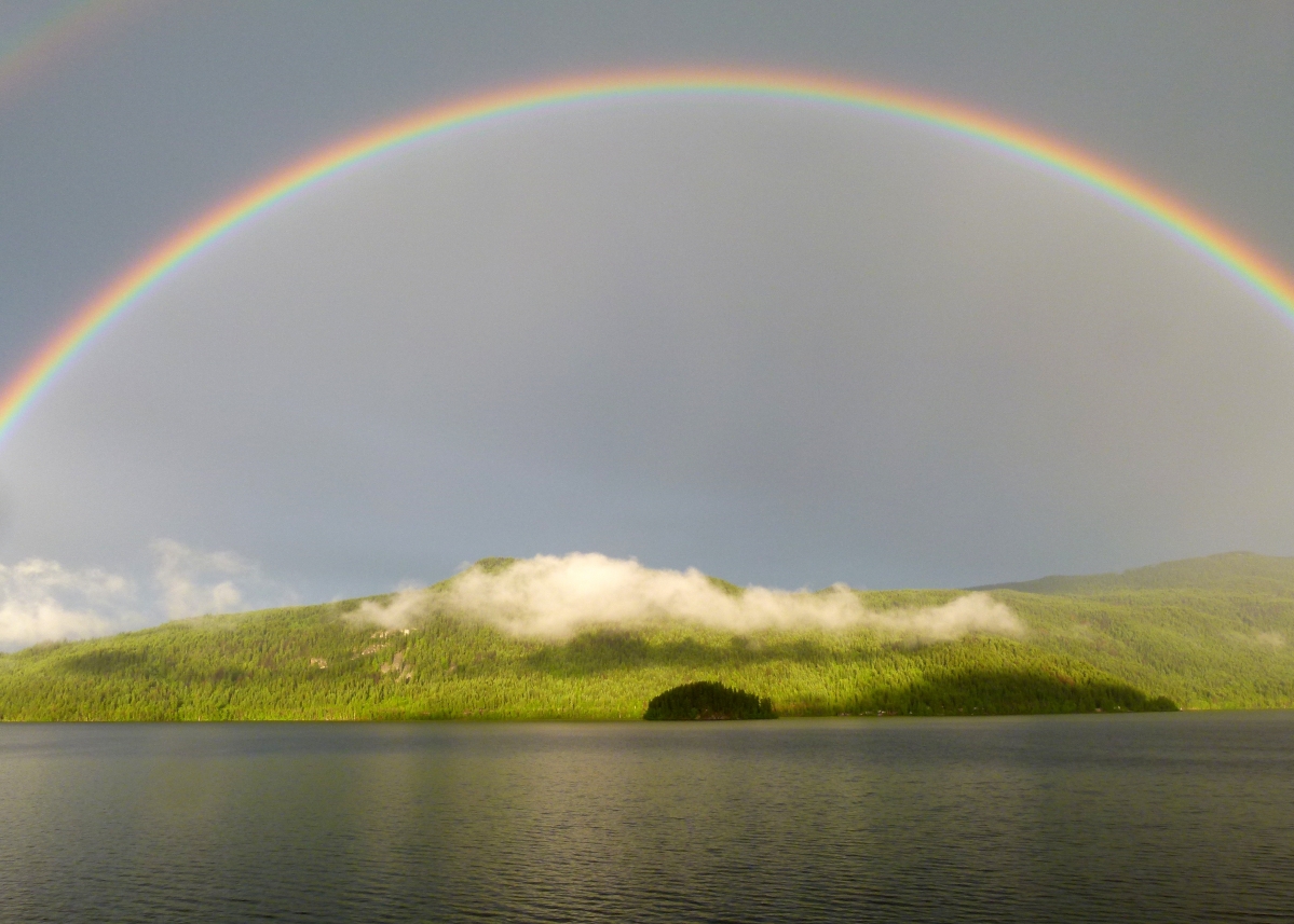 Rainbow Kanim Lake scenery 4k illustration