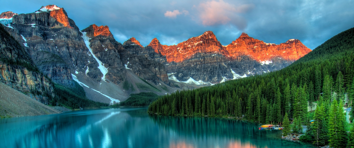 Sunrise over Moraine Lake 3440x1440 high