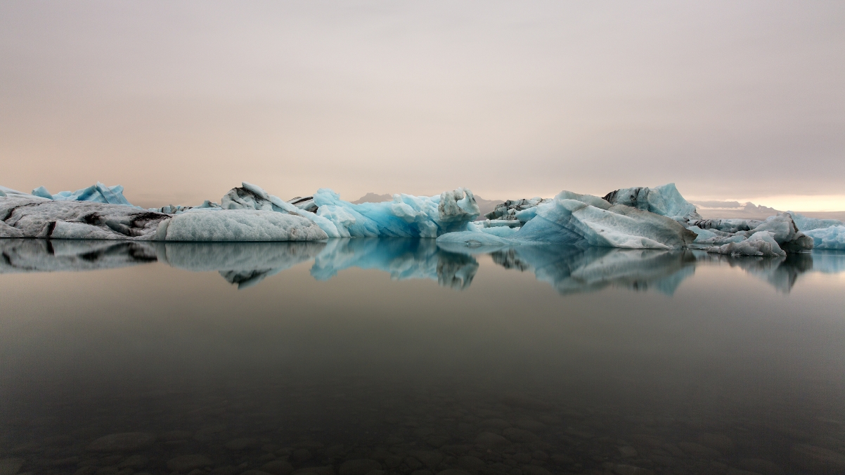 Beautiful glacial cascades in southeast Iceland