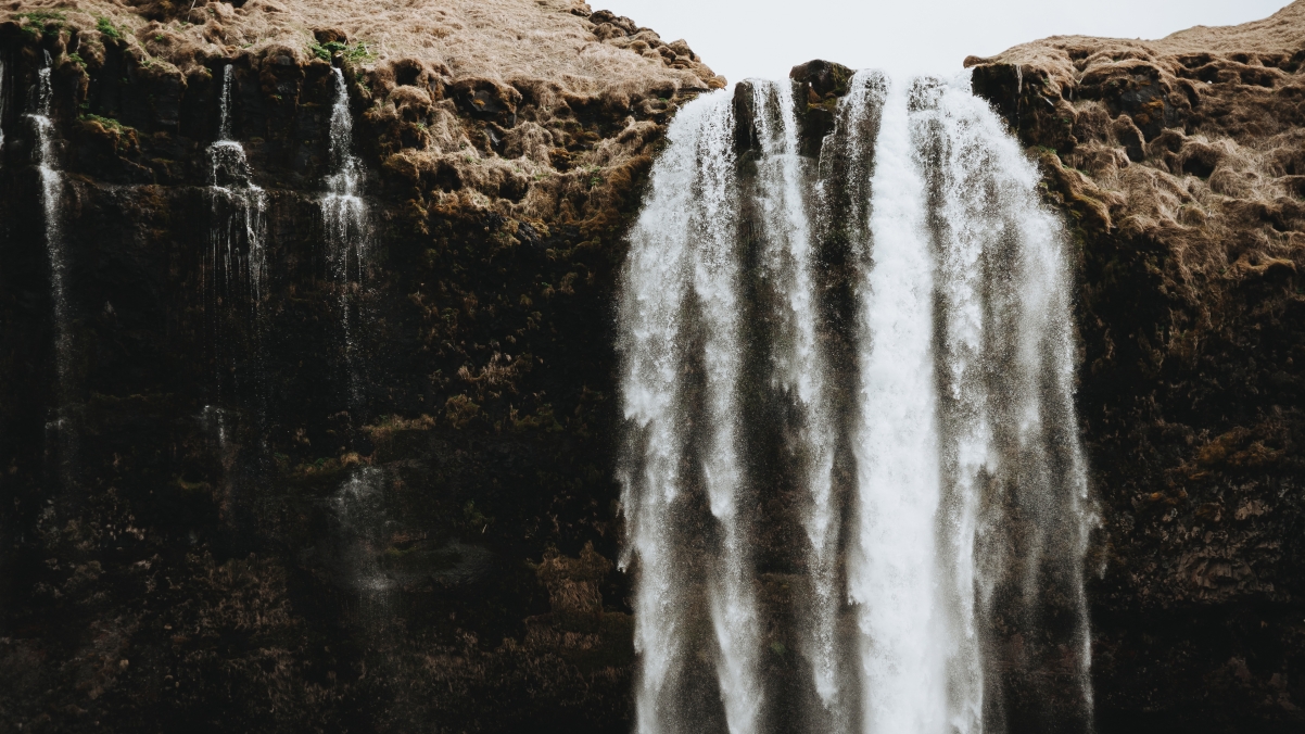 Iceland waterfall landscape 4k HD wall