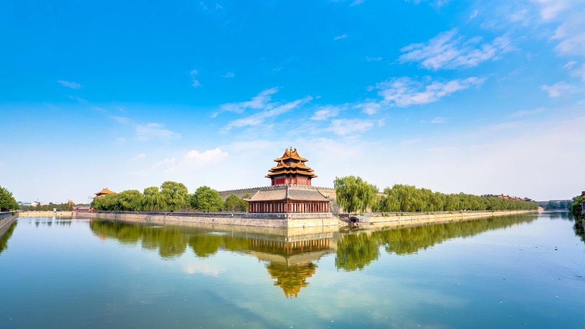 4K landscape wall of the corner tower of the Forbidden City in Beijing