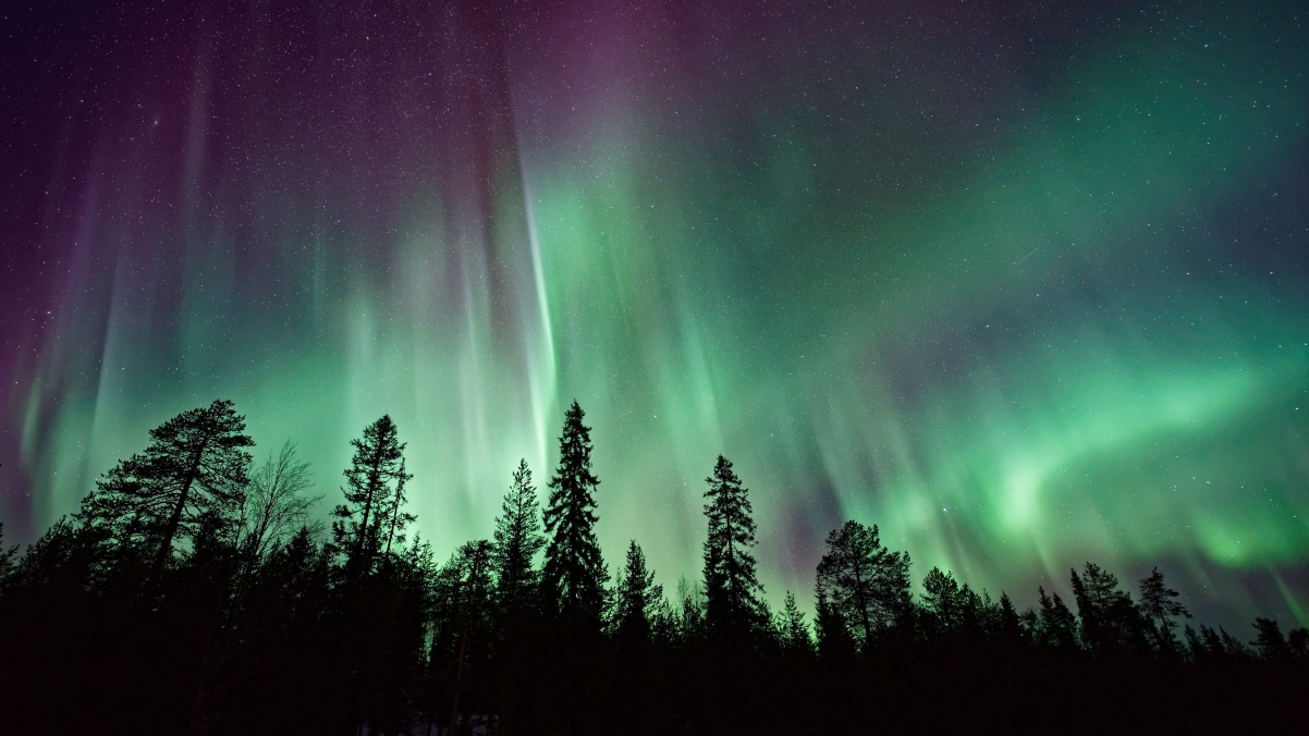 Northern lights sky night stars