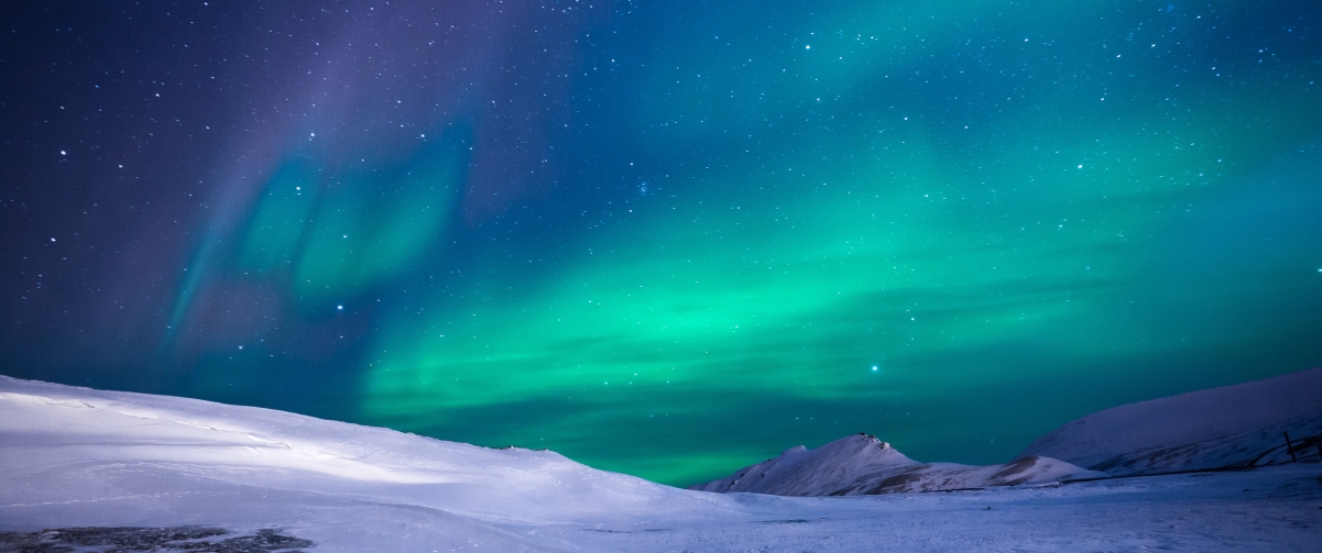 Northern Hemisphere Aurora Starry Sky 3440x144