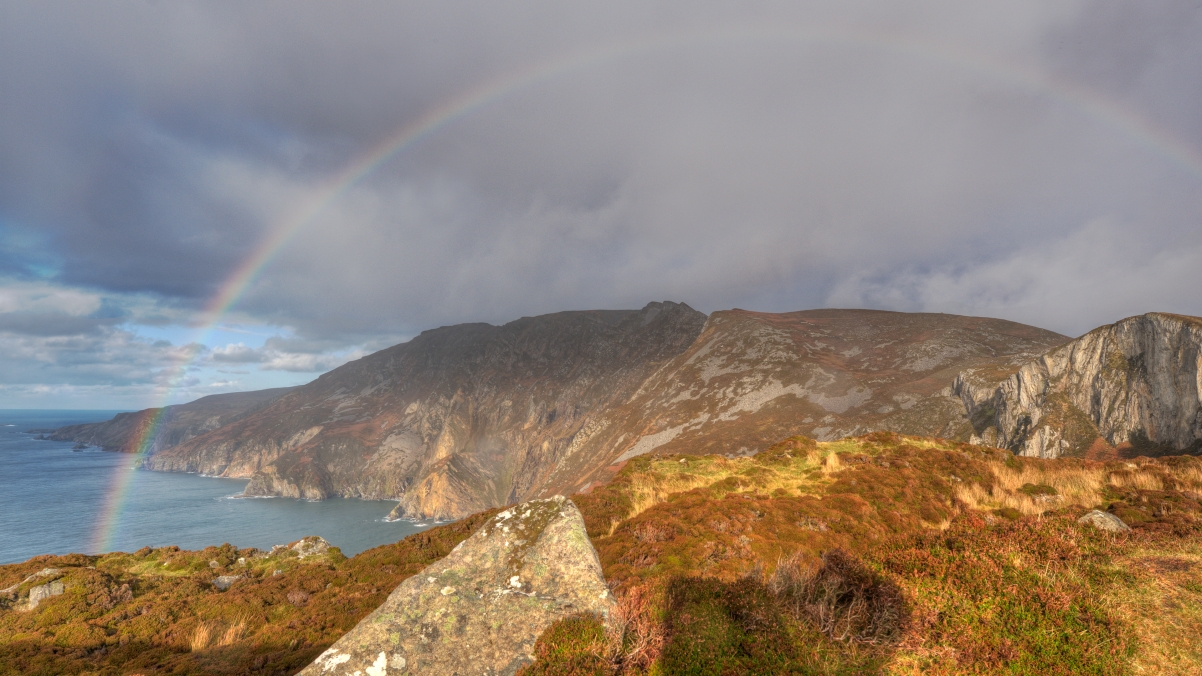 Ireland, mountains, island, rainbow 4K wind