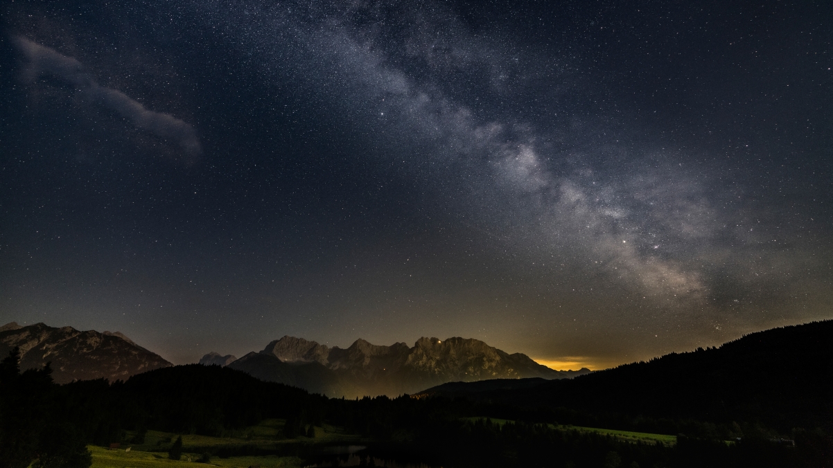Alps night starry sky scenery