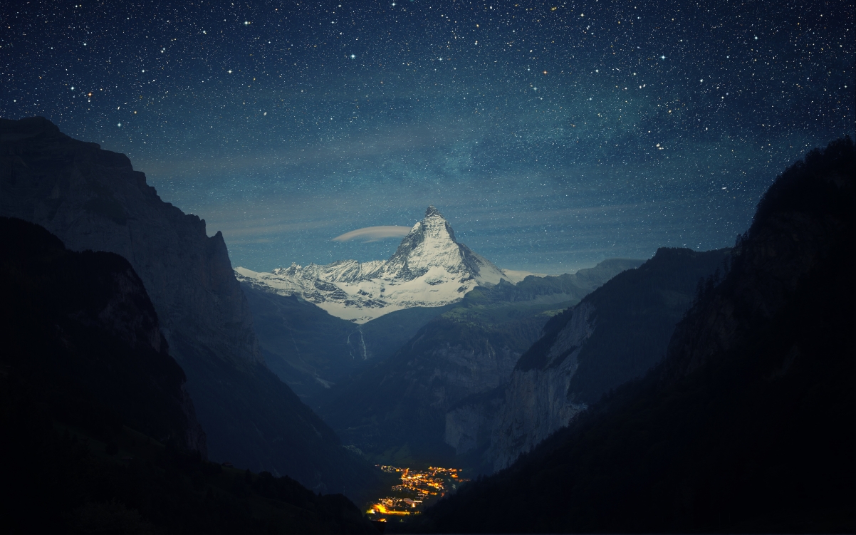Alps Matterhorn at night 4