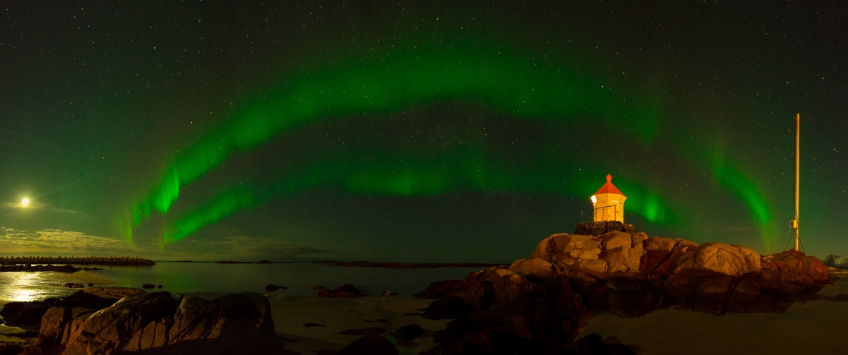 Eggum Northern Lights Panorama 3440x14