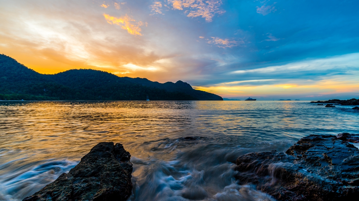 Sunset view of Datai Bay