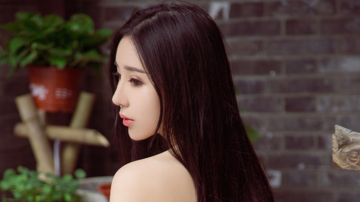 Zhao Jiaqi long hair shawl beauty 4k wall