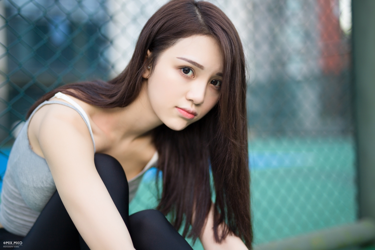 Cute and charming tennis beauty with long hair 5K