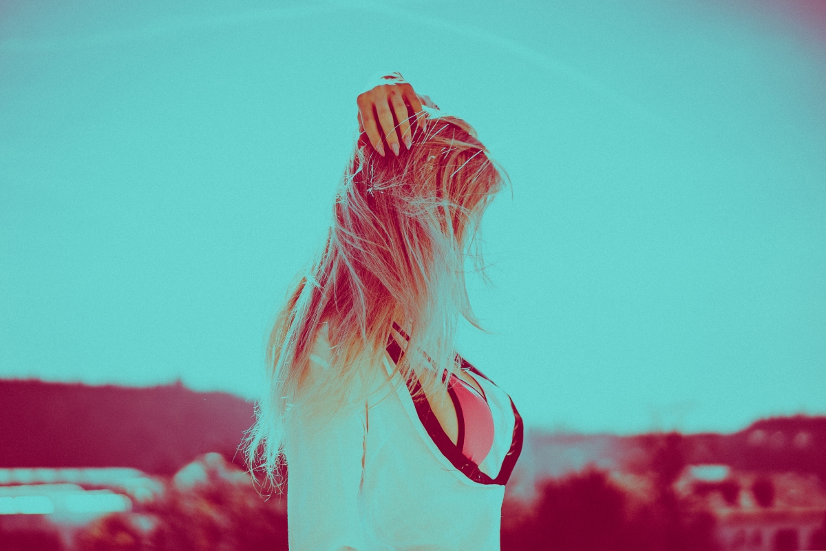 Sexy woman enjoying fresh