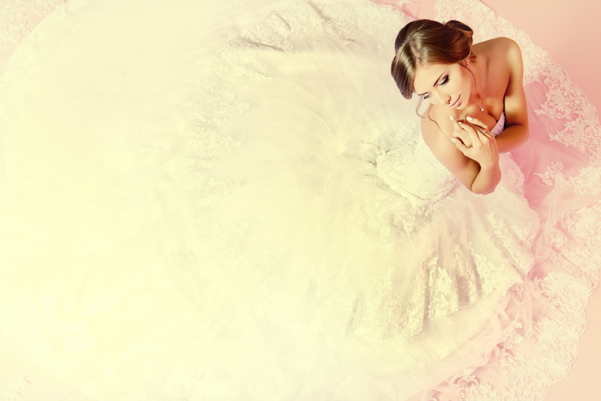 Bride and white dress beautiful 8K wall