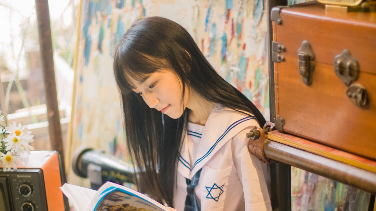 School Uniform Cute Girls 4K Wallpaper