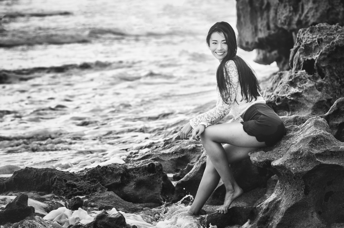 Summer girl smile beach black