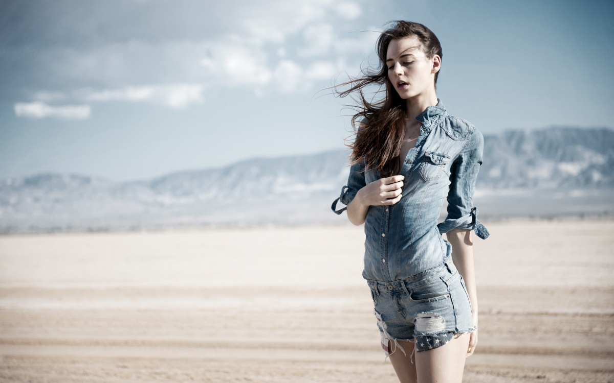 Summer beach girl hair cow