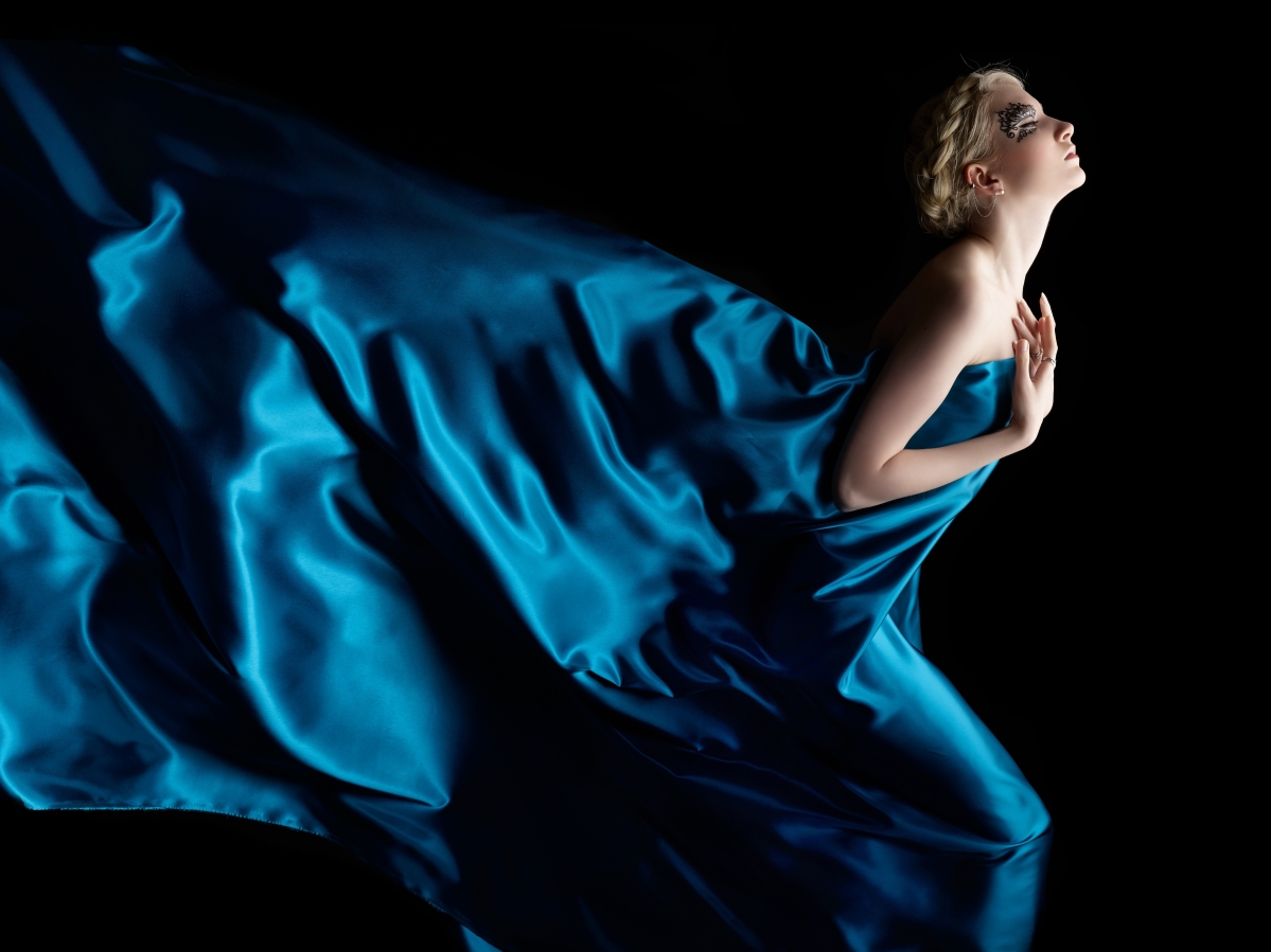 Angel blue dress beautiful art