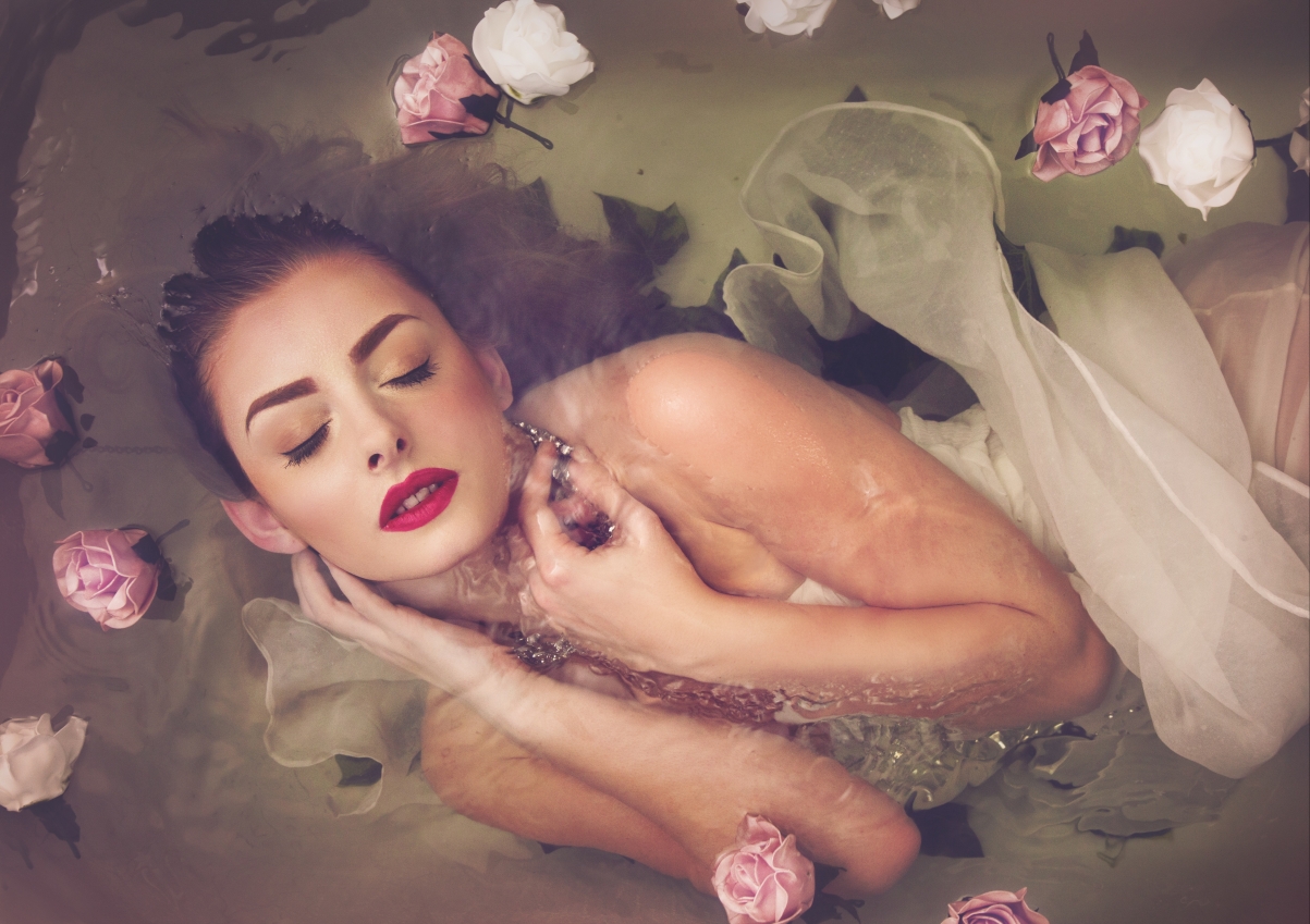 Water beauty rose 5K beauty wall