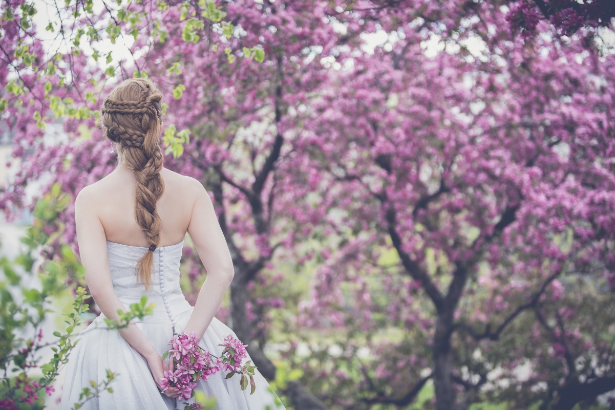 Blooming flowers girl tree beautiful 4